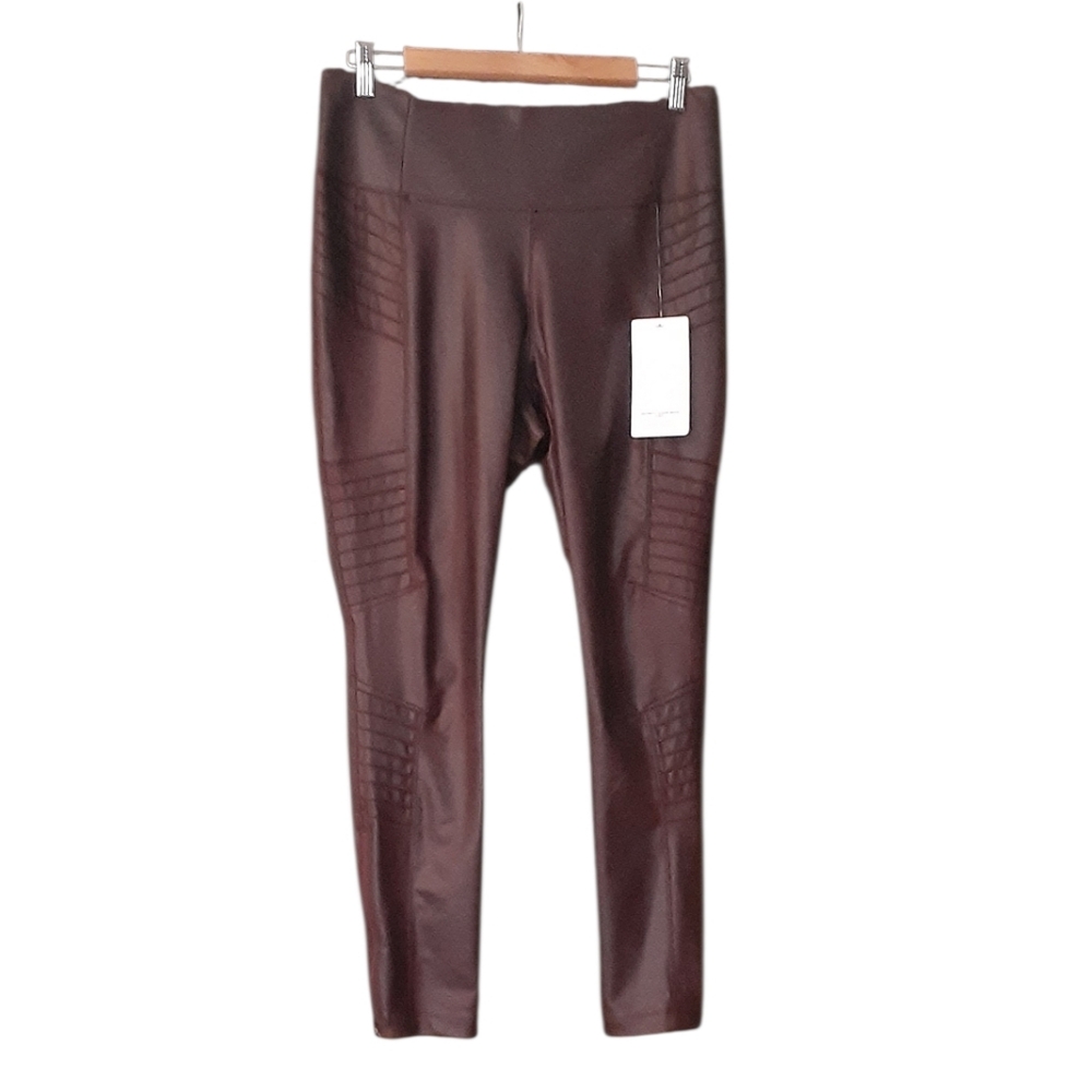 Athleta Burgundy Quilted High-Waist Leggings